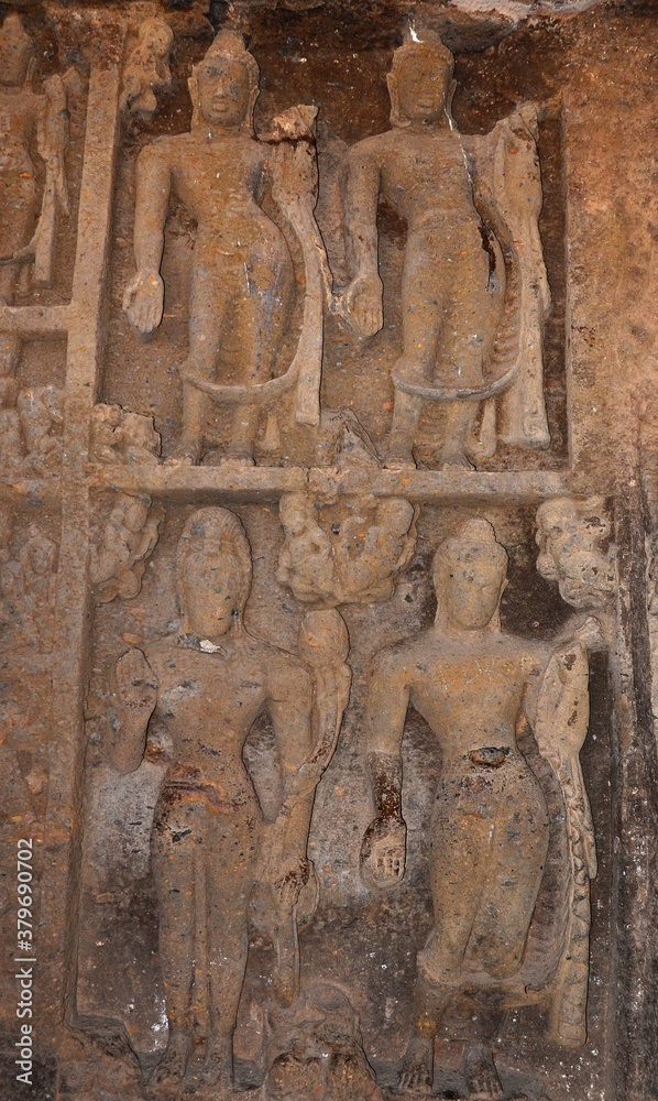 artifacts of buddhist cave temple kanheri