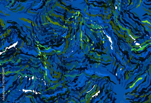Dark Blue, Green vector template with wry lines.