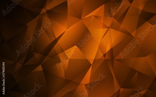 Dark Brown vector abstract polygonal template. Creative illustration in halftone style with triangles. New template for your brand book.