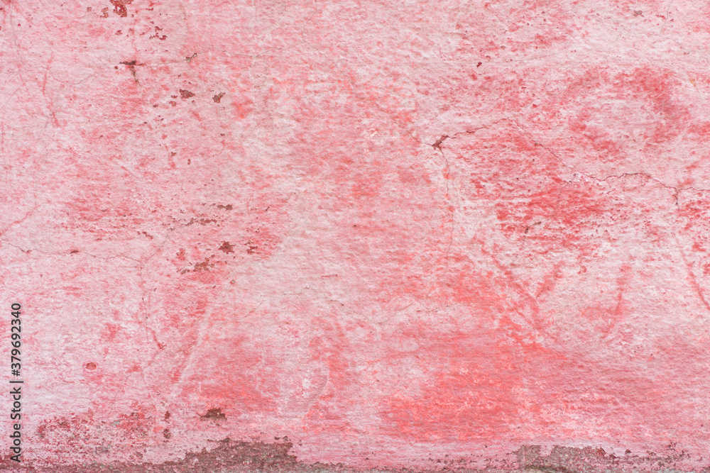Fototapeta premium Abstract cracked blank red cement concrete texture wall for background and wallpaper with copy space.