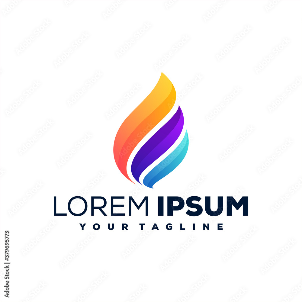flame gradient color logo design