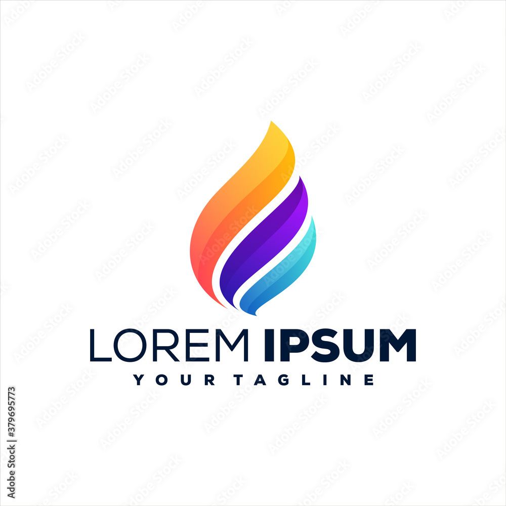 flame gradient color logo design flame gradient color logo design