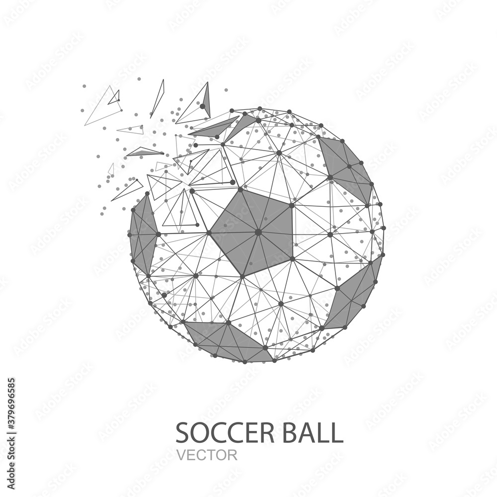 Soccer ball made from polygonal lines.Soccer game.Sports concept.Vector illustration. Soccer ball made from polygonal lines.Soccer game.Sports concept.Vector illustration.