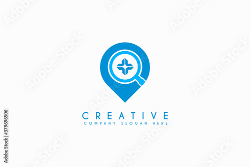 Medical clinic location logo design vector illustration