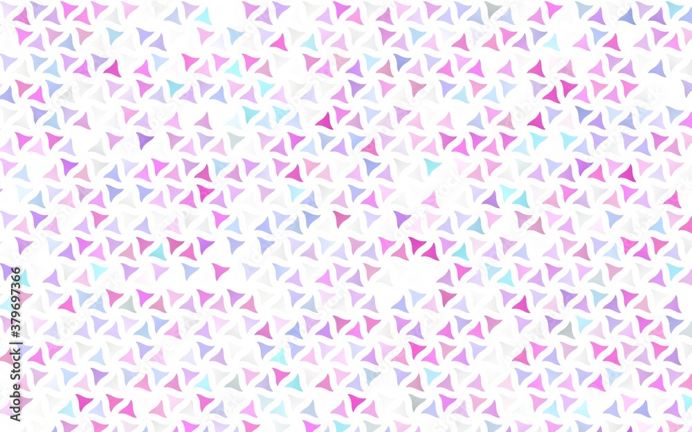Light Pink, Blue vector seamless layout with lines, triangles. Illustration with set of colorful triangles. Trendy design for wallpaper, fabric makers.