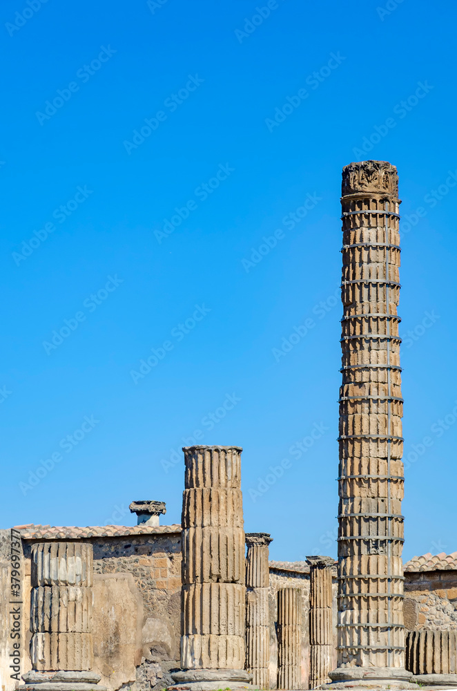 columns of a temple in Pompeii