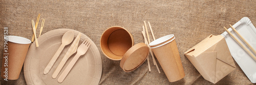 Eco craft paper tableware.