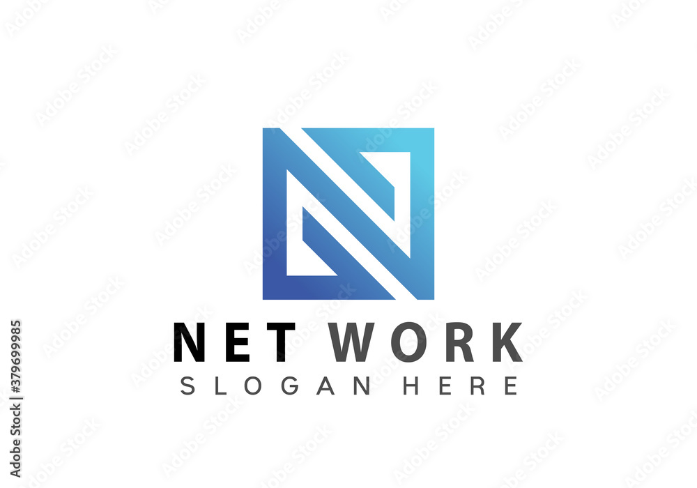 Abstract Letter N Square Network Logo Design Vector Illustration Template Abstract Letter N Square Network Logo Design Vector Illustration Template