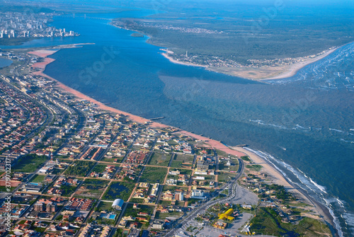 Aerial view of the Atalaia Beach near Sergipe river at Aracajú, Sergipe. Nov. 2011 photo