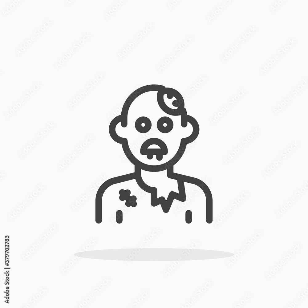 Zombie icon in line style. Editable stroke. Zombie icon in line style. Editable stroke.