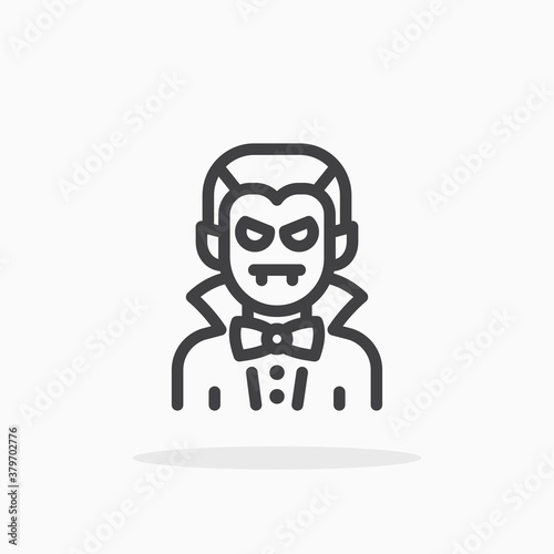 Vampire icon in line style. Editable stroke.