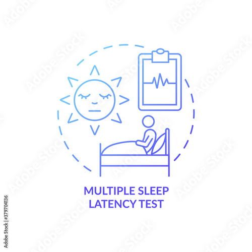 Multiple sleep latency test blue gradient concept icon. Health care. Medical examination for sleep disorder. Daytime nap study idea thin line illustration. Vector isolated outline RGB color drawing