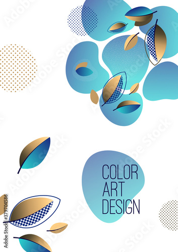 Wallpaper Mural Bright abstract background, fluid gradient shapes, creative leaves. Template for banners, presentations, flyers, posters, wallpapers. Vector Torontodigital.ca