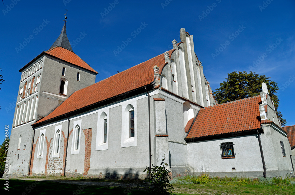 built in 1639, the Catholic Church of the Holy Cross in Szestno in Warmia and Masuria in Poland built in 1639, the Catholic Church of the Holy Cross in Szestno in Warmia and Masuria in Poland