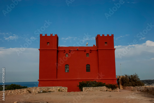 Saint Agatha's Tower (also known as The Red Fort) overlooking Mellieha in Malta photo