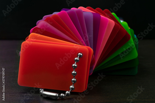 Color chart of plexi glass pieces