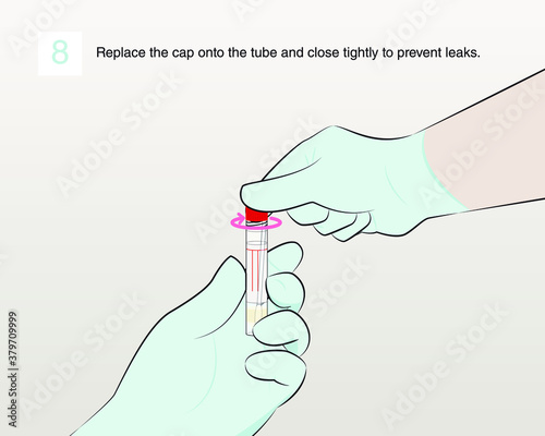 Step 8 : Replace the cap onto the tube and close tightly to prevent leaks.
