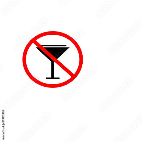 No alcohol, prohibition drinking sign in red and black colors Free Download No alcohol, prohibition drinking sign in red and black colors - GFXLoad