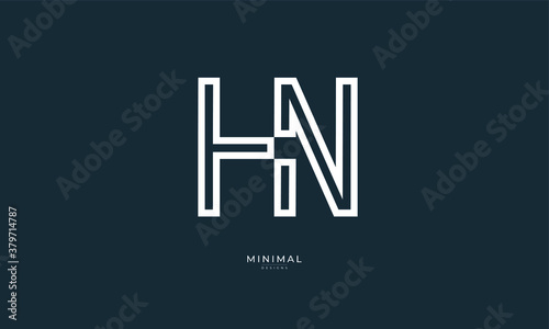 Alphabet letter icon logo HN
