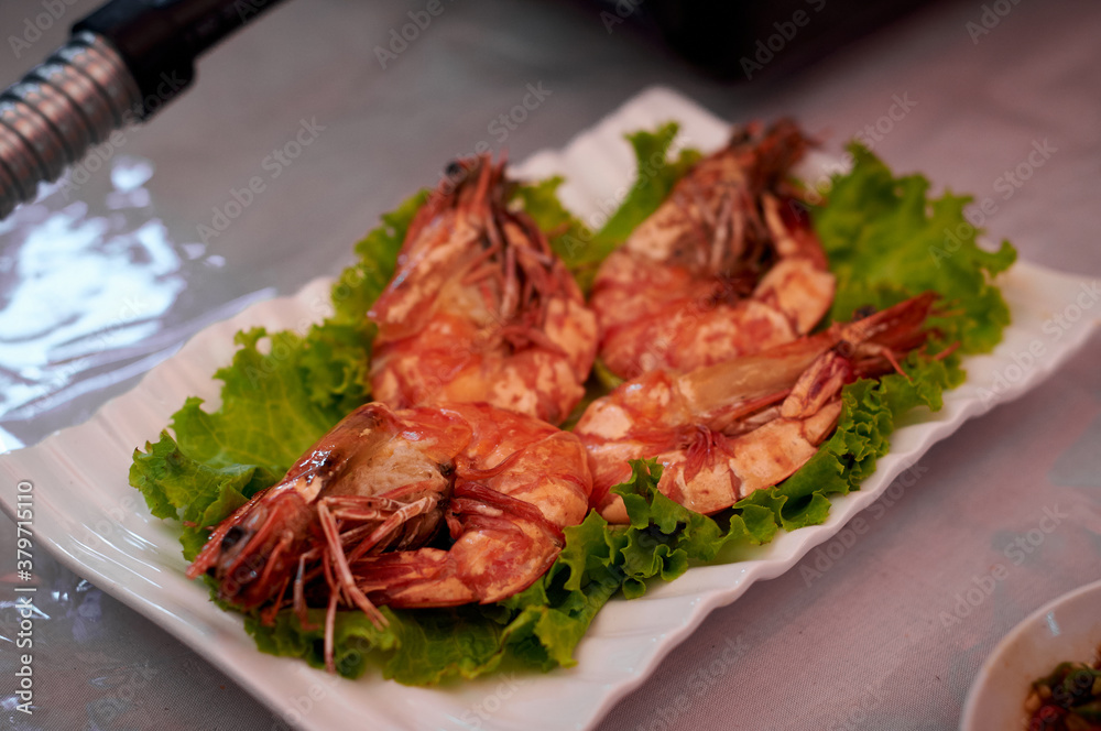 Spicy roasted shrimp. Asian Traditional Foods Spicy roasted shrimp. Asian Traditional Foods