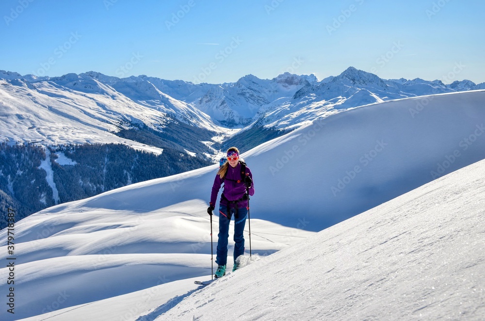 Skitour in Davos mit Sicht ins Sertigtal, Tour aufs Chörbschhorn