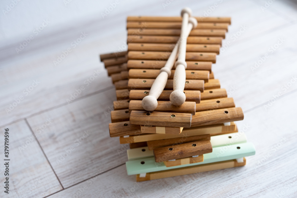 Xylophone is made of natural wood.