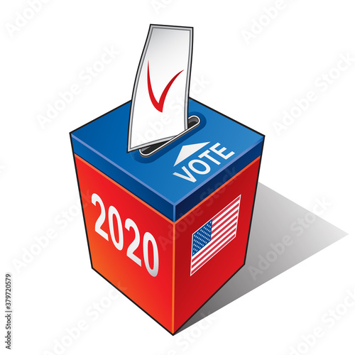 US Presidential Election 2020. Ballot Box with Inscription