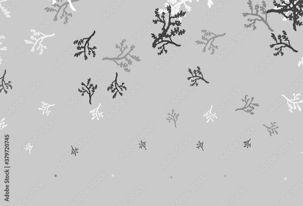 Light Gray vector natural background with branches.