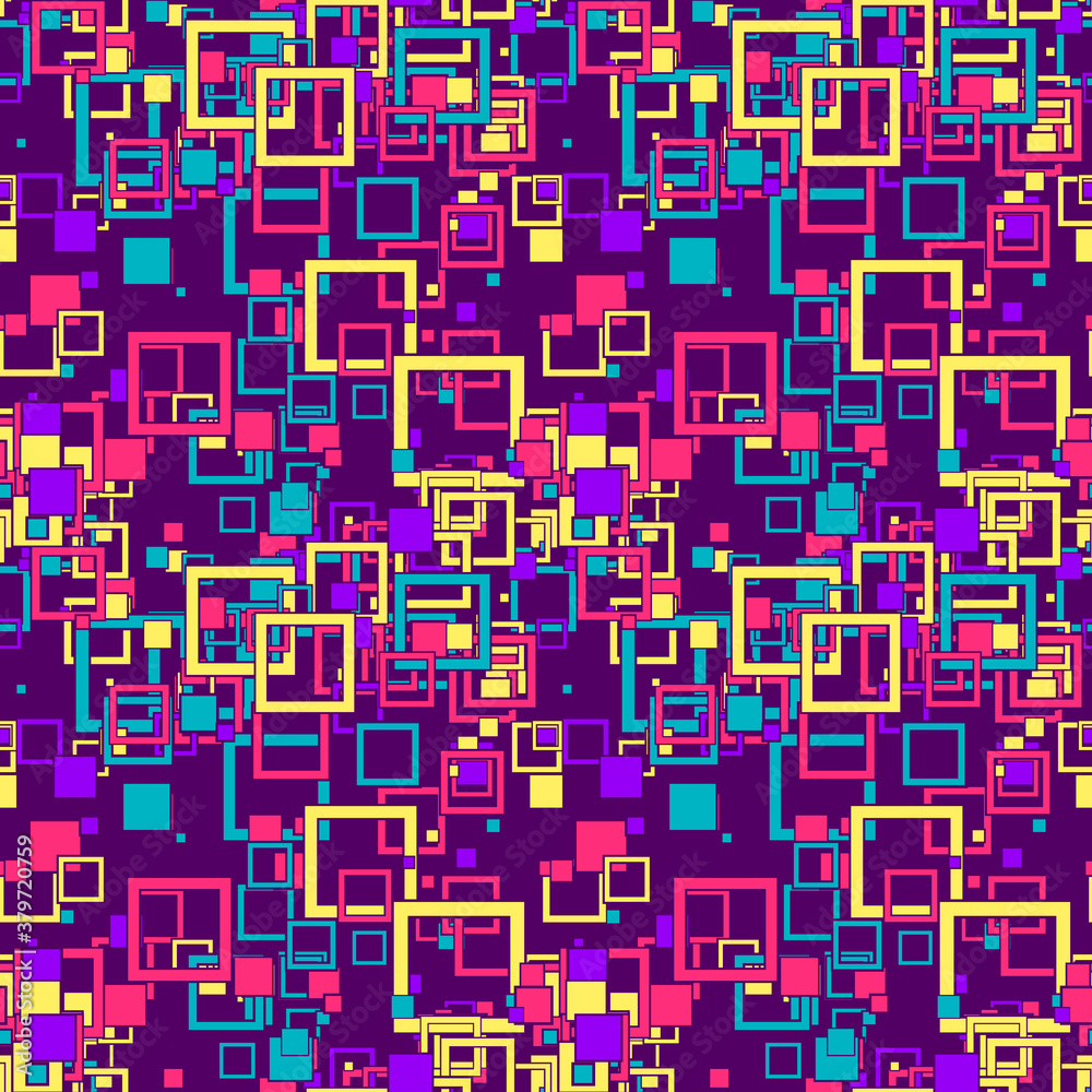 Messy seamless abstract background with thin line squares. Infinity geometric pattern. Random geo shapes textile, fabric. Vector illustration. Messy seamless abstract background with thin line squares. Infinity geometric pattern. Random geo shapes textile, fabric. Vector illustration.