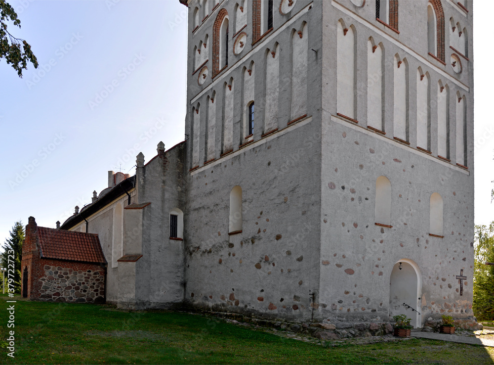 built in 1639, the Catholic Church of the Holy Cross in Szestno in Warmia and Masuria in Poland