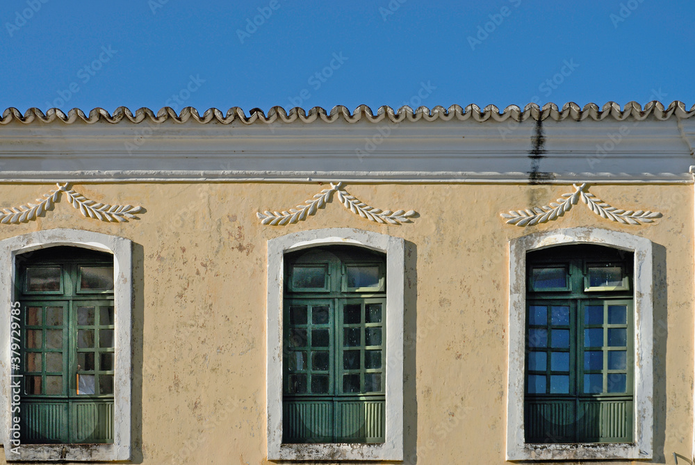 Facade of Colonial house at São Cristovao city, the 4th oldest city in Brazil, founded by Cristovao Barros in January 1th of 1590. Nov 2011