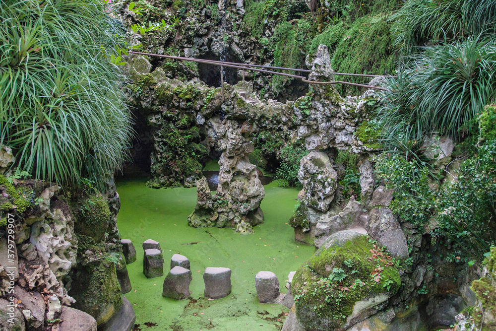 Waterfall Lake at Quinta da Regaleira, Sintra, Portugal