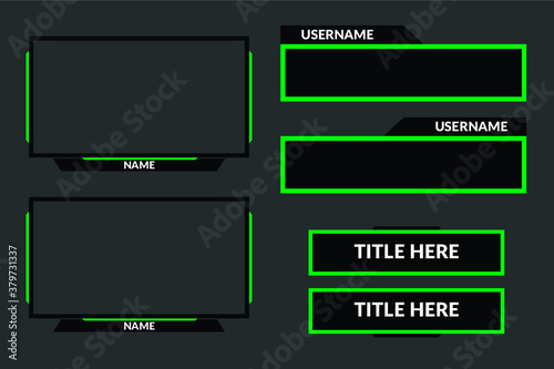 Twitch Overlay Template Design Black Green