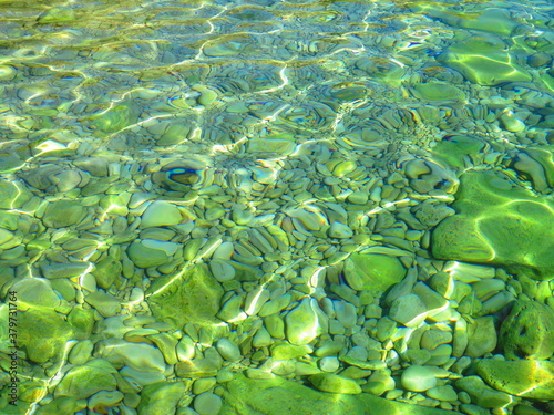 Steine  Felsen am Strand in Istrien  Kroatien