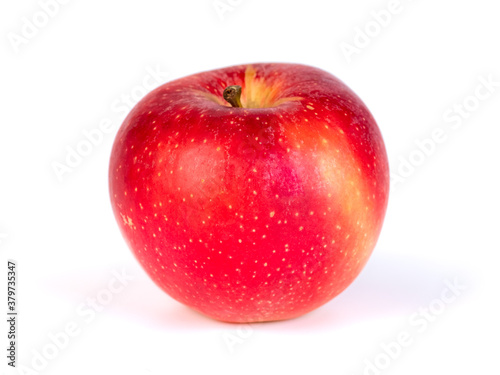 Fresh red apple isolated on white background, food