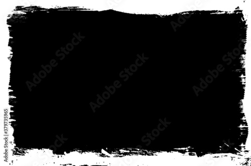 Grunge frame vector, grunge border damage frame background. Grungy stroke texture abstract old black ink on white template, vector illustration
