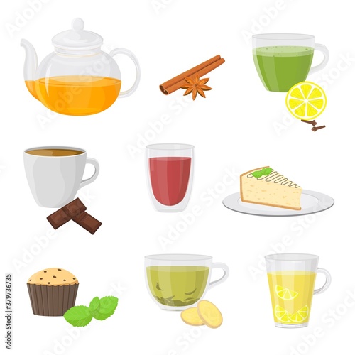 Tea ,desserts and spices set
