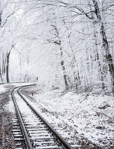 Train tracks leading throug...