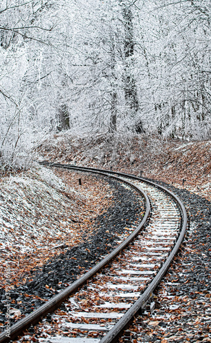 Train tracks leading throug...