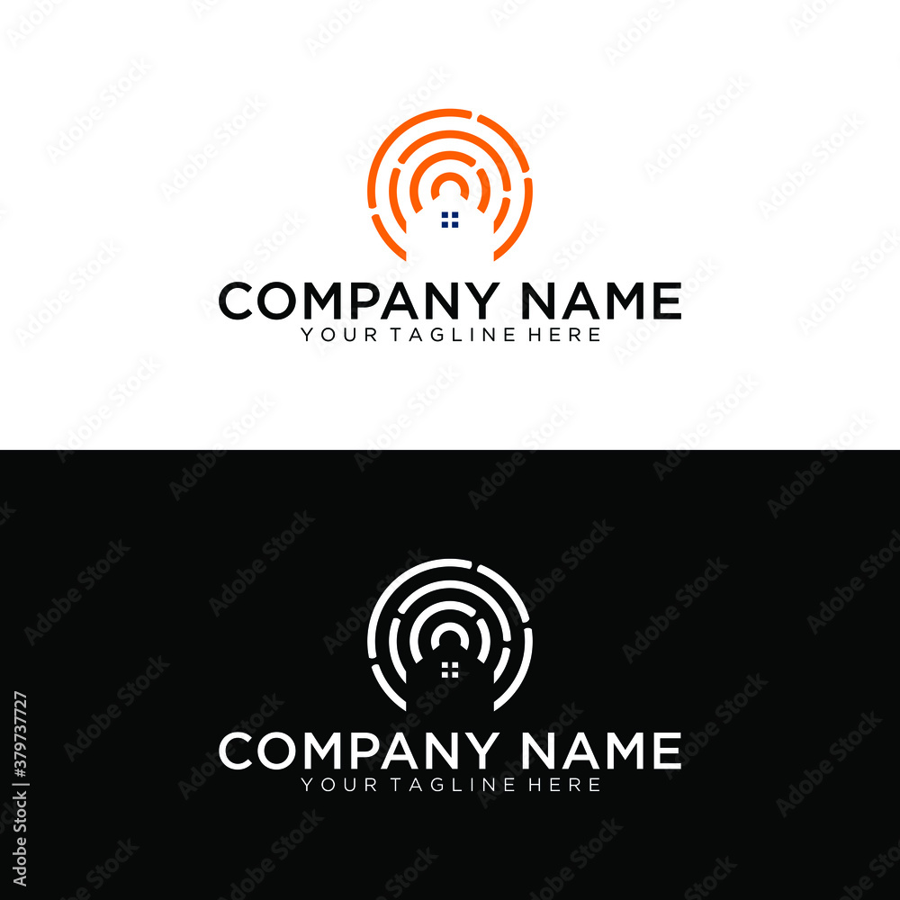 Sun House logo design. Real estate Modern and elegant style design. Sun House logo design. Real estate Modern and elegant style design.