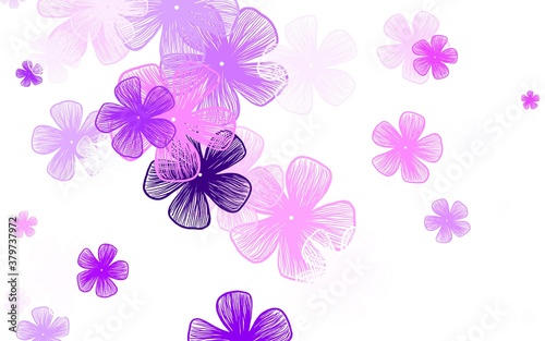 Light Purple, Pink vector doodle pattern with flowers. © smaria2015