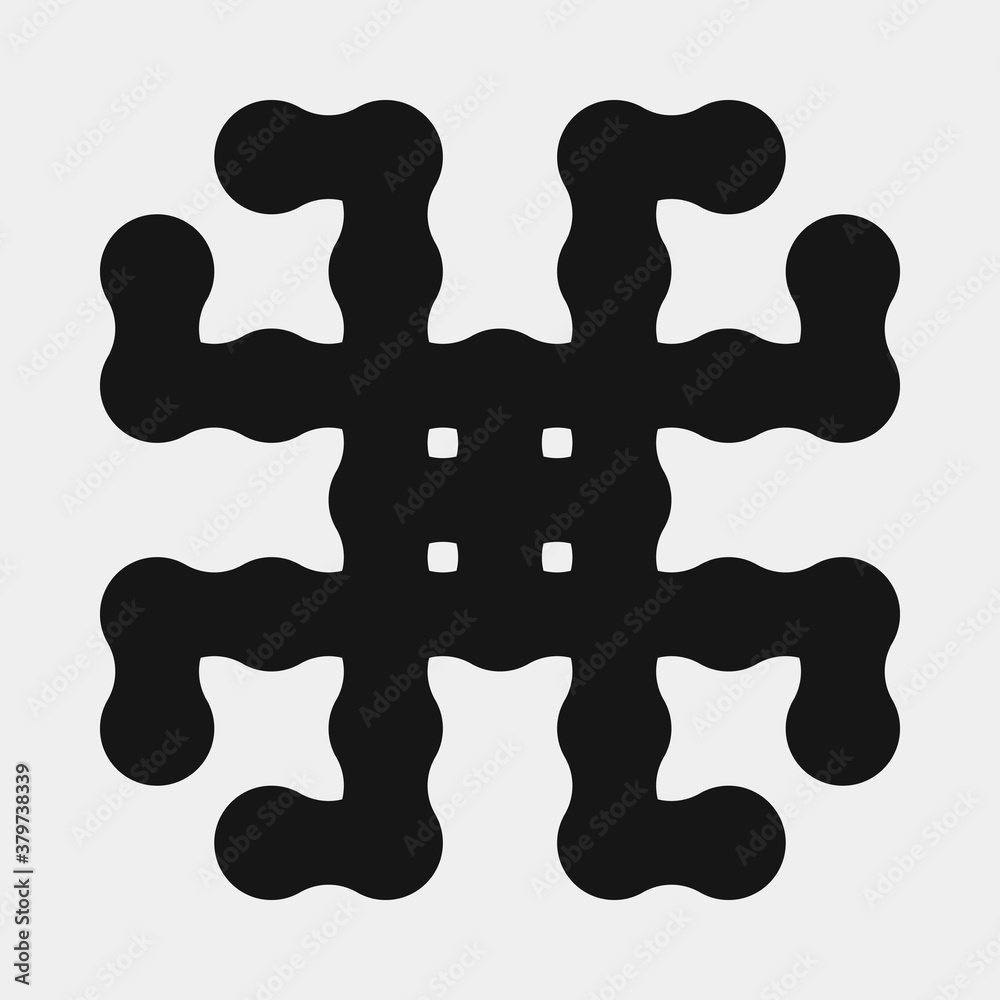 Abstract Cross Pattern Dots Logo generative computational art illustration