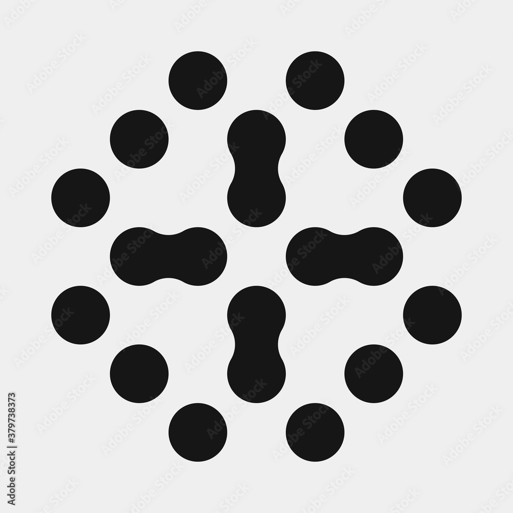Fototapeta premium Abstract Cross Pattern Dots Logo generative computational art illustration