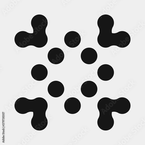 Abstract Cross Pattern Dots Logo generative computational art illustration