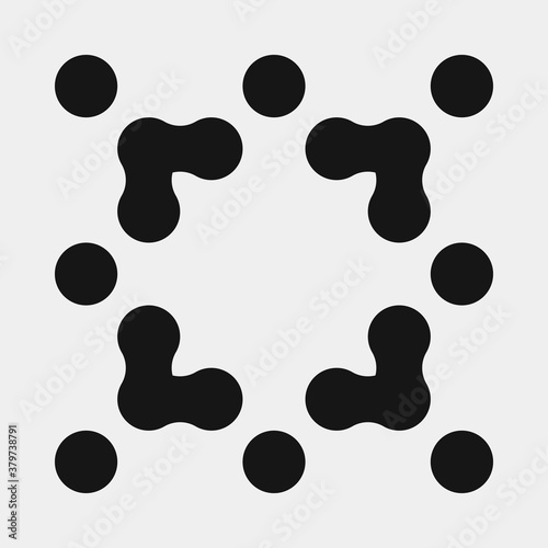 Abstract Cross Pattern Dots Logo generative computational art illustration