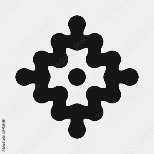 Abstract Cross Pattern Dots Logo generative computational art illustration