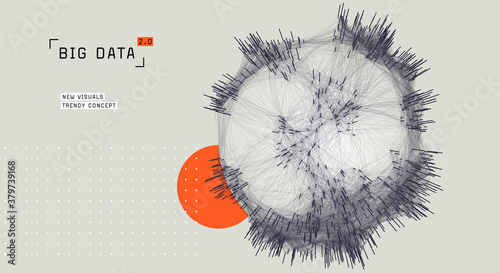 Big data concept visualization. Distributed network. Social media graph. Information clustering. Communication system.