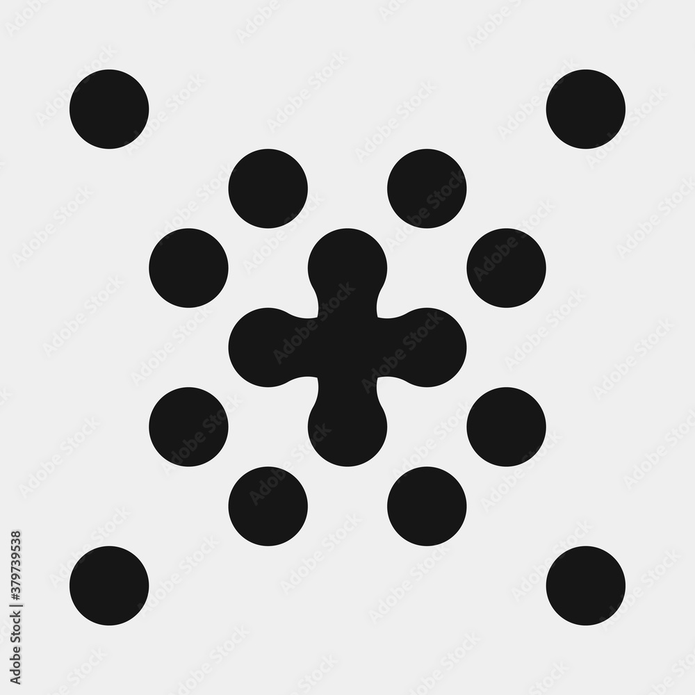 Abstract Cross Pattern Dots Logo generative computational art illustration