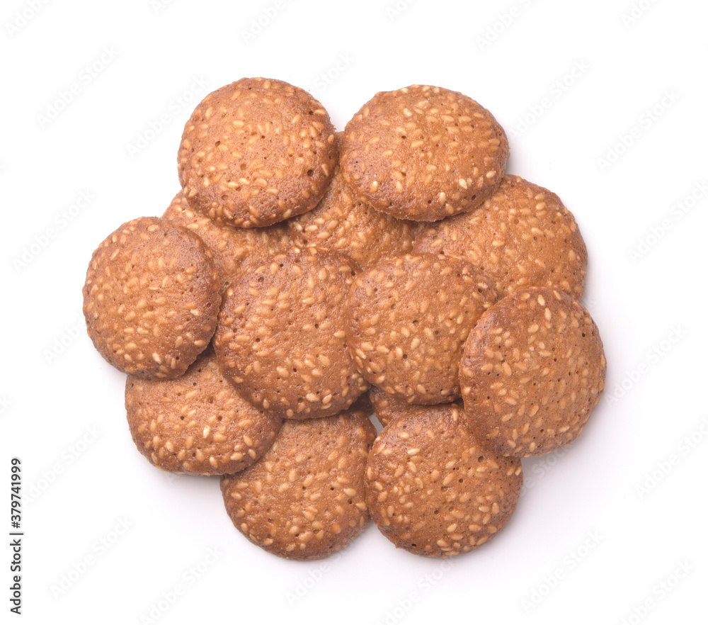 Pile of sesame seeds cookies Pile of sesame seeds cookies