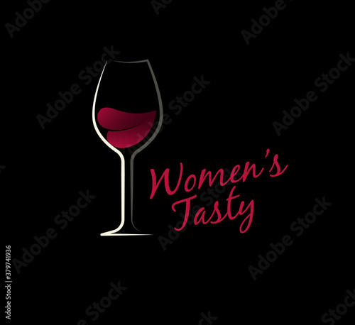 Wine logo goblet concept for wine tasting competitions and wine cellar logotype concept. Simple design for easy configure. Stylish icon for wine. Vector emblem